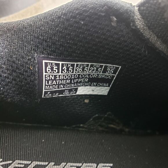 Skechers Memory Foam Sneakers 6.5 M Black Hillcrest Suede Water Repellent Shoes - Picture 11 of 14